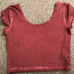 Garage scoop neck crop top